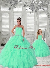 2015 Fashionable Apple Green Princesita with Quinceanera Dresses with Ruffles and Beading PDZY724-LG-1FOR