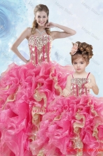2015 Luxurious Beading and Ruffles Organza Macthing Sister Dresses in Multi-color XFNAO5944-LGFOR