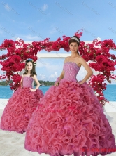 2015 New Arrival Beading and Ruffles Princesita with Quinceanera Dresses in Coral Red QDZY257-LG-2FOR