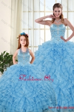 2015 Pretty Sweetheart Baby Blue Princesita with Quinceanera Dresses with Beading XFNAODVC1037-LGFOR