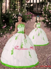 2015 Spring Appliques Princesita with Quinceanera Dresses in White and Spring Green PDZY569-LG-11FOR