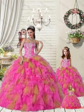 2015 Top Seller Multi-color Macthing Sister Dresses with Ruffles and Beading PDZY471-LG-10FOR