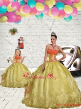 2015 Unique Beading and Embroidery Light Yellow Macthing Sister Dresses QDZY429-LG-5FOR