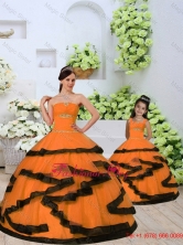 2015 Unique Beading and Ruching  Macthing Sister Dresses  in Orange QDZY391-LG-8FOR