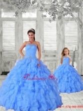 Affordable Beading and Ruching Baby Blue Princesita with Quinceanera Dresses PDZY724-LG-3FOR