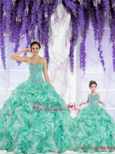 Apple Green Sweetheart Organza Beading and Ruffles Princesita with Quinceanera Dresses ZY791-LGFOR