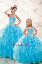 Aqua Blue Ball Gown Sweetheart Beading Princesita with Quinceanera Dresses XFNAOA45-LGFOR