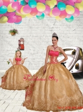 Beading Strapless Macthing Sister Dresses  in Gold with Embroidery QDZY429-LGFOR