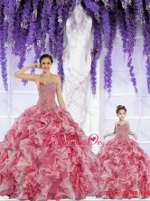 Beautiful Organza Beading and Ruffles Rust Red Princesita with Quinceanera Dresses ZY791-LG-1FOR