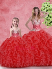 Cheap Ball Gown Sweetheart Macthing Sister Dresses with in Red  SJQDDT103002-LGFOR