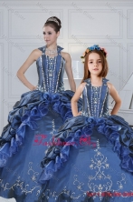 Classical Sweetheart Navy Blue Princesita with Quinceanera Dresses with Embroidery XFNAOA62-LGFOR