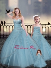 Custom Fit Light Blue Macthing Sister Dresses with Beading and Appliques XFQD963-9-LGFOR