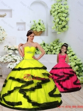 Custom Made Organza Yellow Macthing Sister Dresses  with Beading and Ruching for 2015 QDZY391-LG-11FOR