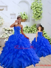 Customize Beading and Ruffles Macthing Sister Dresses in Royal Blue for 2015 QDZY034-2-LG-7FOR