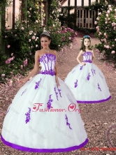 Fashionable Appliques White and Eggplant Purple Princesita with Quinceanera Dresses for 2015 PDZY569-LG-6FOR