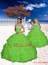 Fashionable Appliques and Beading Princesita with Quinceanera Dresses in Spring Green QDZY061-LG-10FOR
