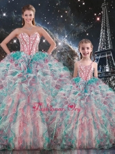 Fashionable Ball Gown Macthing Sister Dresses with Beading and Ruffles  QDDTA91002-LGFOR