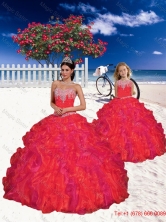 High End Beading and Ruffles Princesita with Quinceanera Dresses in Red for 2015 Spring QDZY061-LG-8FOR