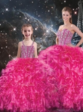 Luxurious Beading Macthing Sister Dresses in Hot Pink QDDTA100002-LGFOR