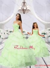 Most Popular Beading and Ruching Light Green Princesita with Quinceanera Dresses MLXN911415-LG-10FOR