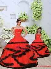 Most Popular Beading and Ruching  Macthing Sister Dresses  in Red QDZY391-LG-7FOR