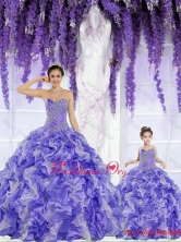 New Arrival Organza Purple Princesita with Quinceanera Dresses with Beading and Ruffles ZY791-LG-4FOR