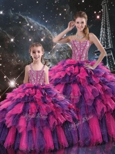 New Style Ball Gown Macthing Sister Dresses with Beading and Ruffled Layers for Fall  QDDTA103002-LGFOR