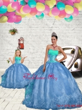 New Style Beading and Embroidery  Macthing Sister Dresses  in Aqua Blue for 2015 Spring QDZY429-LG-1FOR