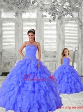 New Style Beading and Ruching  Princesita with Quinceanera Dresses in Purple PDZY724-LG-5FOR