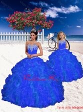 New Style Beading and Ruffles Macthing Sister Dresses in Royal Blue QDZY061-LG-3FOR