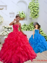 New Style Organza Coral Red Princesita with Quinceanera Dresses with Beading and Ruffles for 2015 QDZY034-2-LG-2FOR