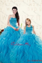 Romantic Blue Ball Gown Sequins and Ruffles Princesita with Quinceanera Dresses XFNAOA19-LGFOR