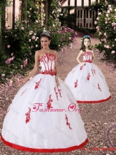 Satin and Organza Appliques Macthing Sister Dress in White and Red PDZY569-LGFOR