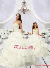 Trendy Beading and Ruching Ivory Macthing Sister Dresses MLXN911415-LG-9FOR