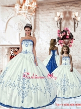 Unique White Princesita with Quinceanera Dresses with Royal Blue Embroidery for 2015 PDZY535-LG-5FOR
