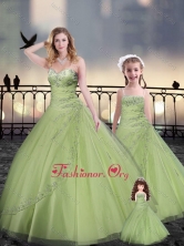 Yellow Green Macthing Sister Dresses in Tulle with Beading and Appliques XFQD963-11-LGFOR