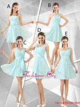 Beautiful A Line Ruched Dama Dresses in Light Blue BMT052FOR
