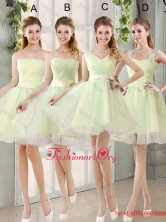 Custom Made Mini Length Dama Dresses in Yellow Green BMT014-1FOR