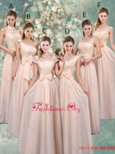 Luxurious Champagne Dama Dresses with Lace and Bowknot BMT045FOR