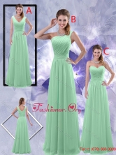 Perfect Zipper up Ruched Dama Dresses in Apple Green BMT047FOR