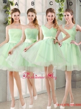 Ruching Organza A Line Mini Length Dama Dress with Lace Up BMT014FOR