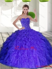 2015 Elegant Sweetheart Quinceanera Dresses with Beading and Ruffles QDDTD4002FOR