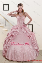 2015 Sweet Spaghetti Straps Quinceanera Dresses in Pink XFNAO237FOR
