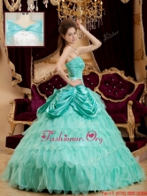 2016 Classical Pick Ups and Ruffles Quinceanera Dresses with Strapless QDZY005DFOR