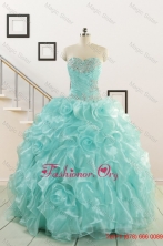 Apple Green Quinceanera Dresses with Beading for 2015FNAO5751FOR