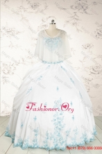 Appliques Pretty Quinceanera Dresses in White for 2015 FNAO093AFOR