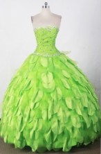 Beautiful Ball Gown Strapless Floor-length Green Quincenera Dresses TD260017