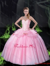 Beautiful Sweetheart Bowknot Quinceanera Dresses with Beading in Pink SJQDDT75002FOR
