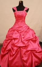 Beautiful ball gown cap sleeves strapless floor-length quinceanera dresse Style X042454