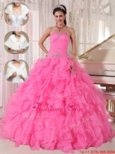 Best Cheap Ball Gown Strapless Quinceanera Dresses in Hot Pink PDZY724BFOR